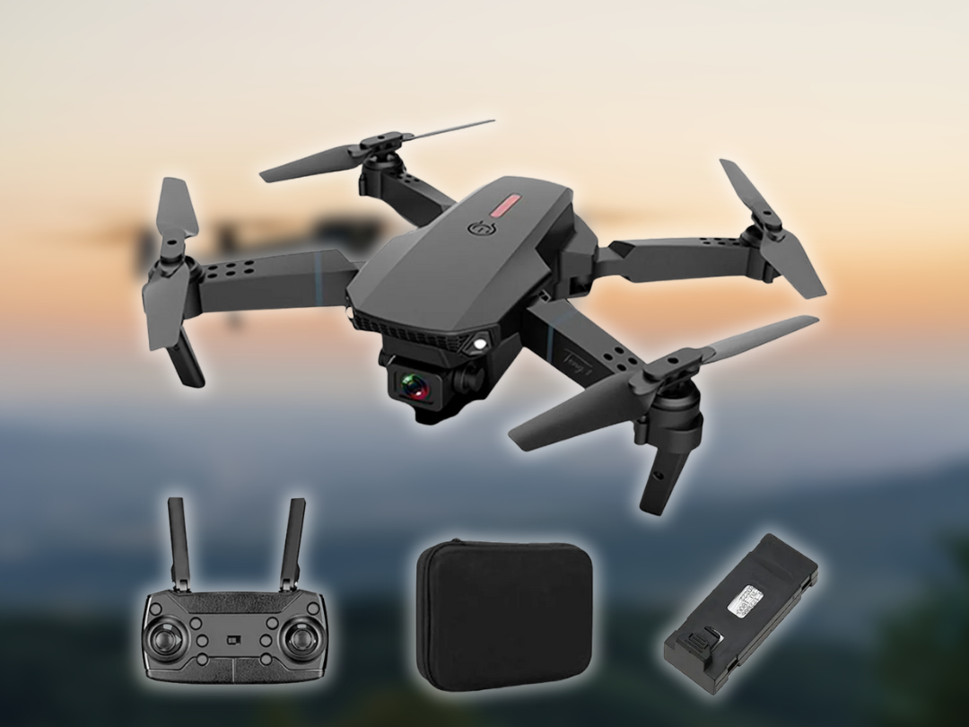 Drone E88 Pro en vuelo