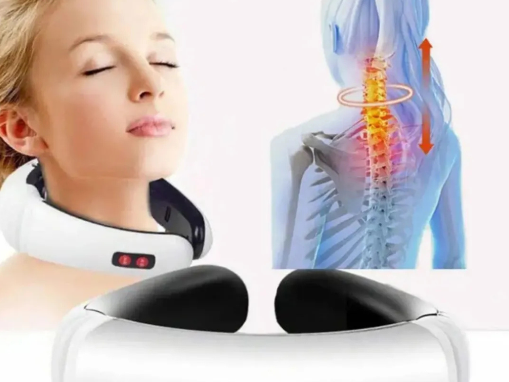 Masajeador cervical en uso