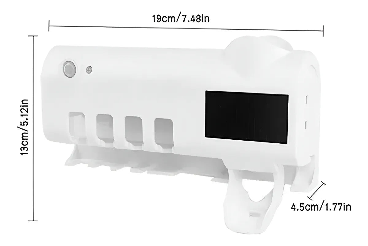 Porta cepillos de pared con luz UV: medidas