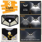 Lámpara solar 100 LED con sensor de movimiento para exterior