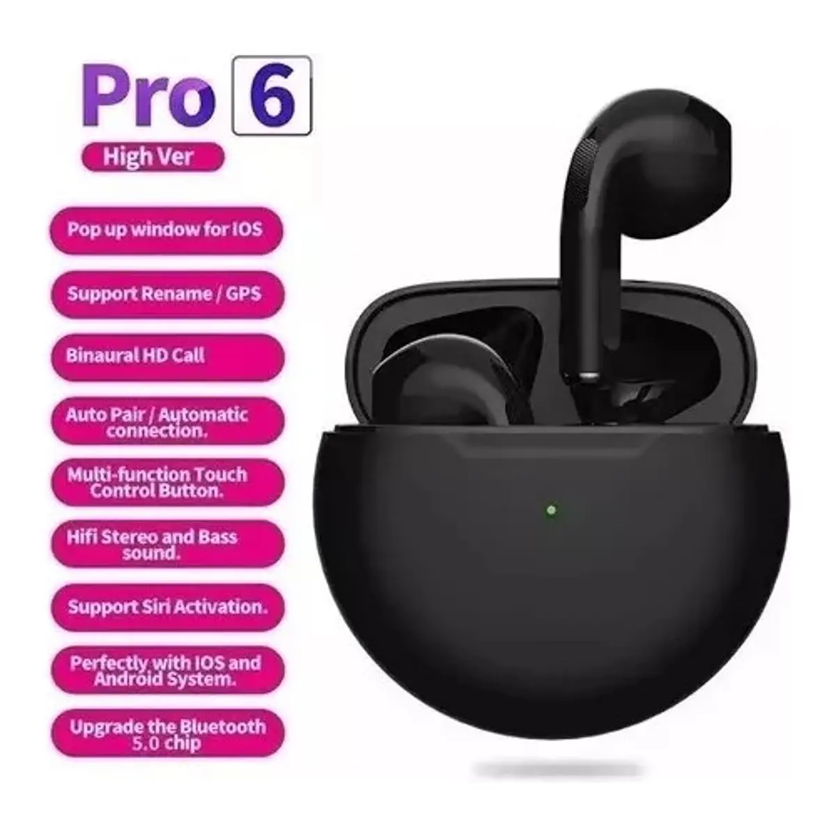 Auriculares Pro 6 con estuche de carga