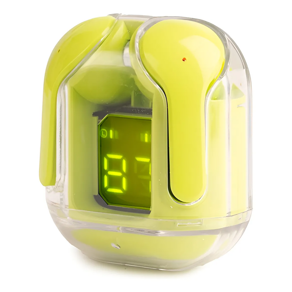 Auriculares inalámbricos con pantalla táctil en el estuche – Verde