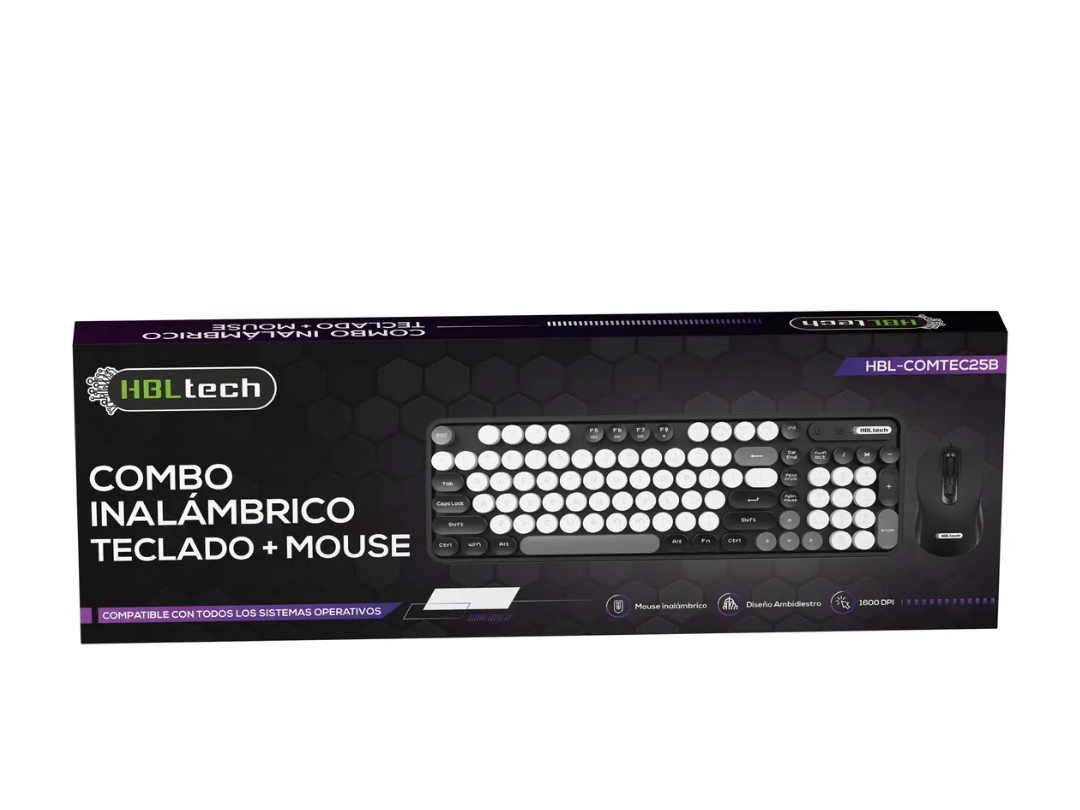 Teclado y mouse retro vista superior