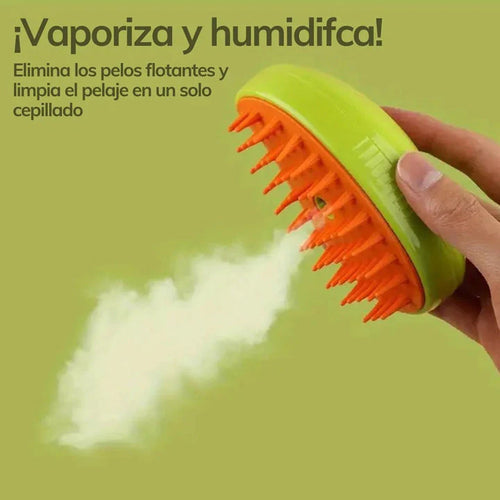 Cepillo a vapor en uso con un gato