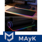 Mouse pad gamer LED en un escritorio