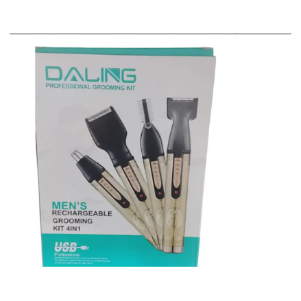 Kit grooming recargable 4 en 1 para barba, nariz y patillas