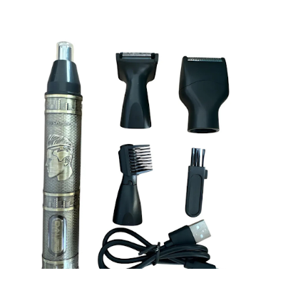 Kit grooming recargable 4 en 1 para barba, nariz y patillas