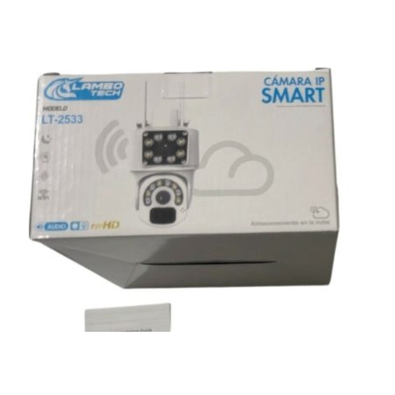 Cámara de seguridad WiFi doble lente con giro 360°