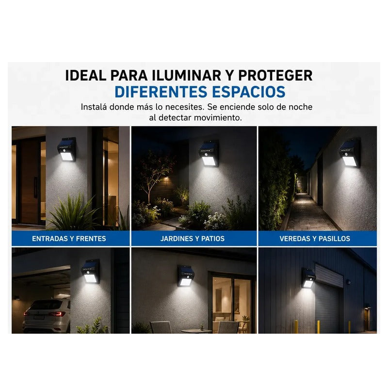 Luz LED solar compacta con sensor de movimiento