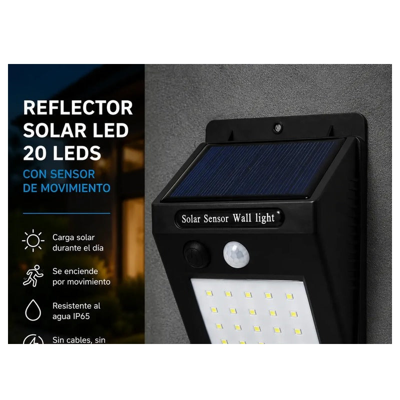 Luz LED solar compacta con sensor de movimiento