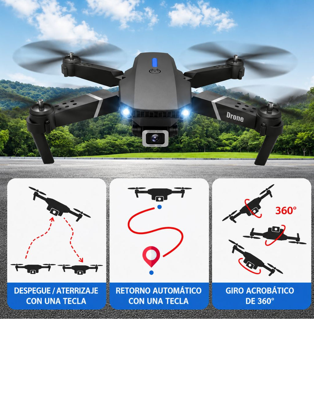 Drone E88 plegado