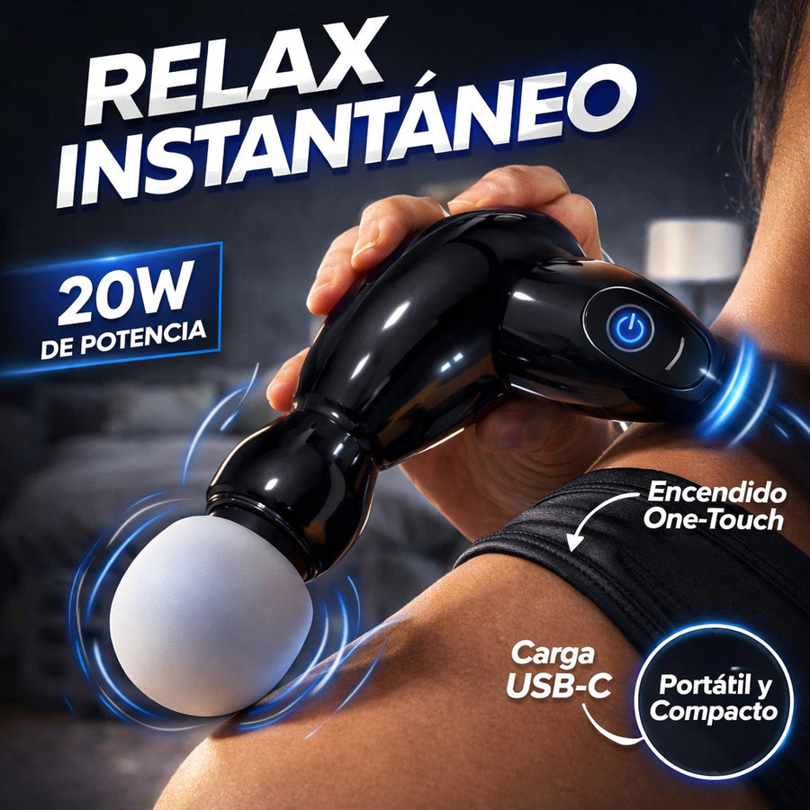 Masaje por vibración para piernas, brazos, hombros, cuello y abdomen.