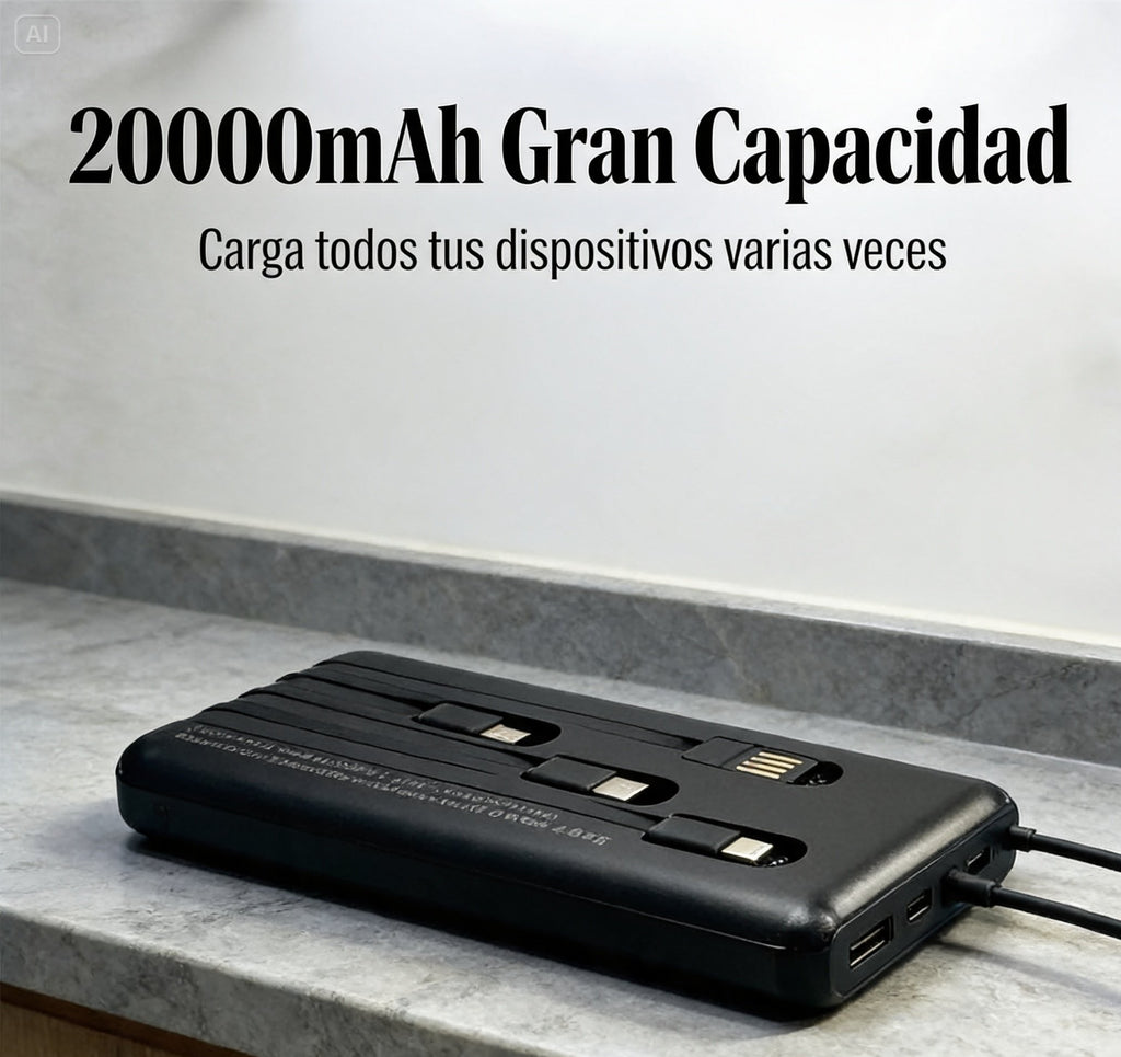 Power bank cargando un celular