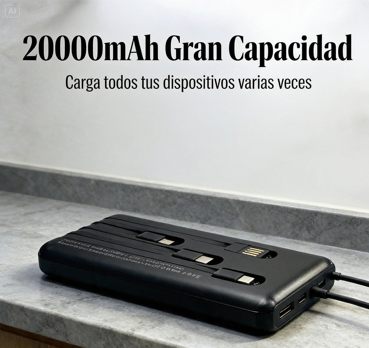 Power bank cargando un celular