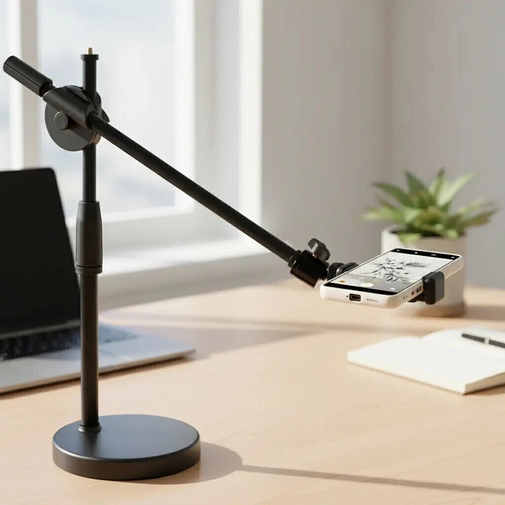 Trípode de mesa articulado de metal para celular y cámara
