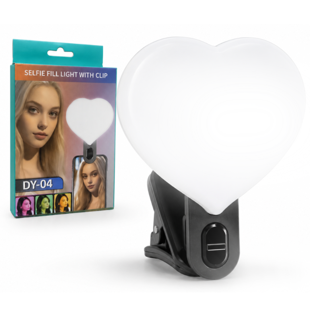 Luz para selfies con clip de 3 tonos blancos DY-04
