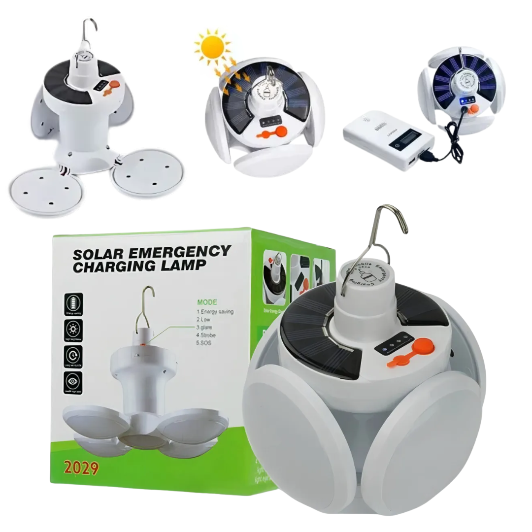 Lámpara LED solar colgante recargable para camping y emergencias