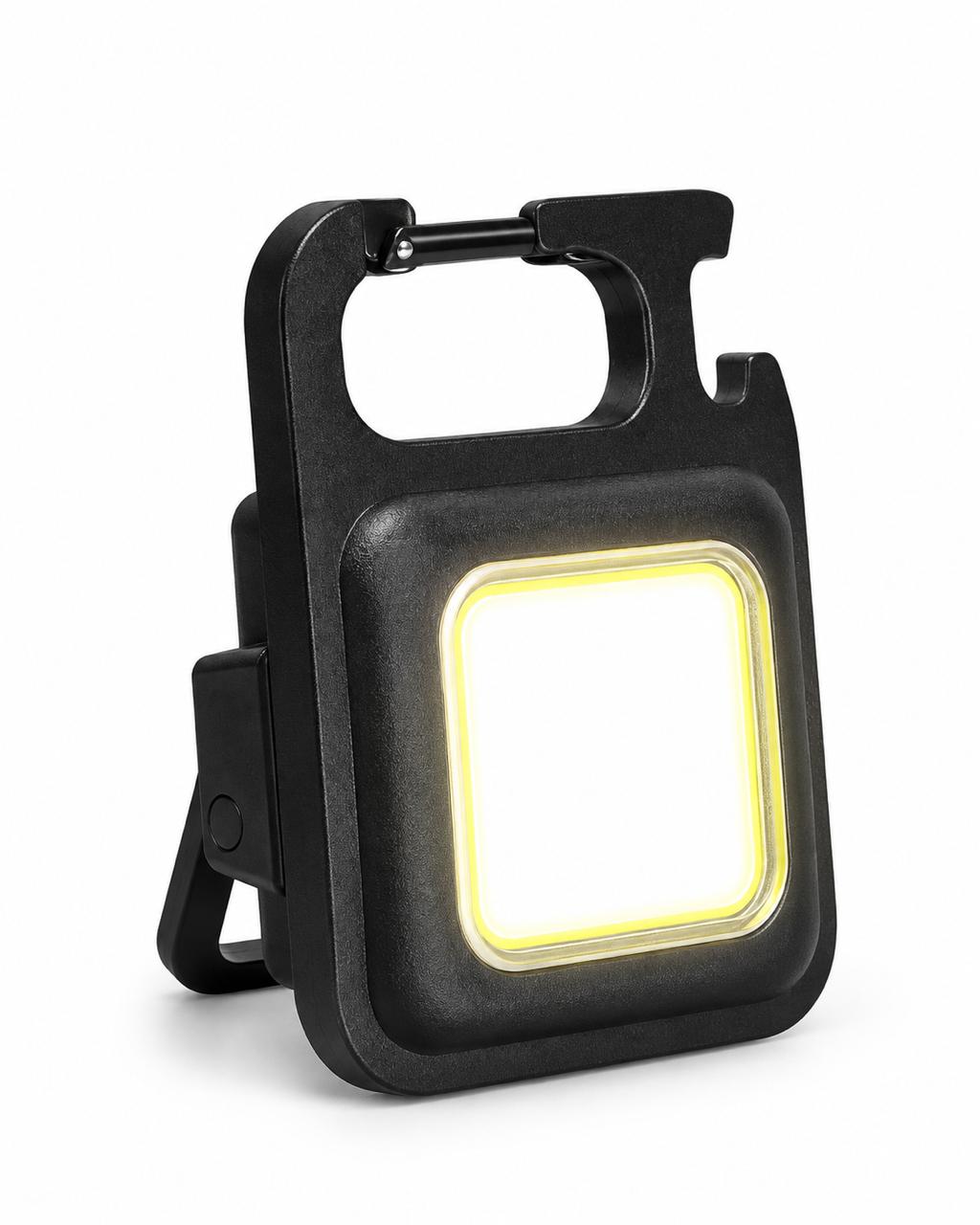 Linterna LED recargable de llavero con imán, gancho y destapador 3 modos