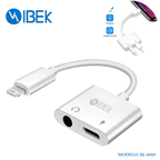 Adaptador Lightning a jack 3,5 mm y carga Ibek IK-A010