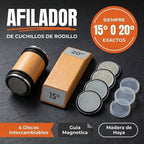 Afilador de cuchillos de rodillo con guía magnética 15° y 20°