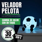 Velador LED pelota de fútbol de silicona recargable
