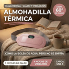 Almohadilla térmica inalámbrica con vibración para cólicos menstruales (rosa)