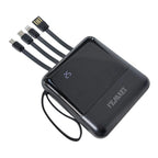 Power bank 10.000 mAh con 4 cables integrados, display y linterna