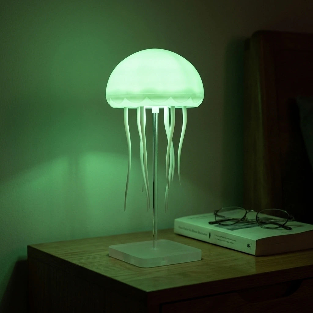 Velador medusa LED con tentáculos en movimiento recargable USB-C