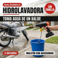 Hidrolavadora inalámbrica portátil con 2 baterías y maletín