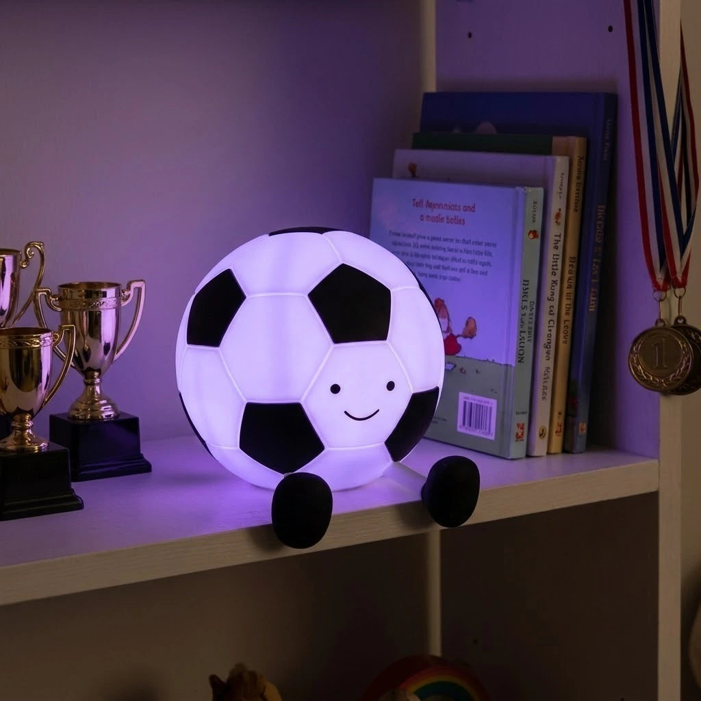 Velador LED pelota de fútbol de silicona recargable