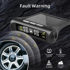 Monitor solar de presión de neumáticos TPMS con 4 sensores