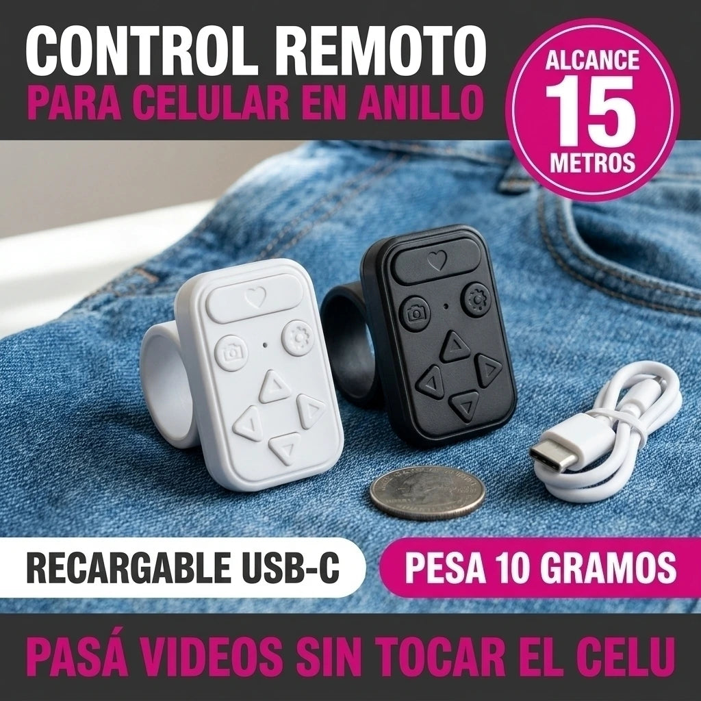 Anillo control remoto Bluetooth para celular: pasá videos y sacá fotos