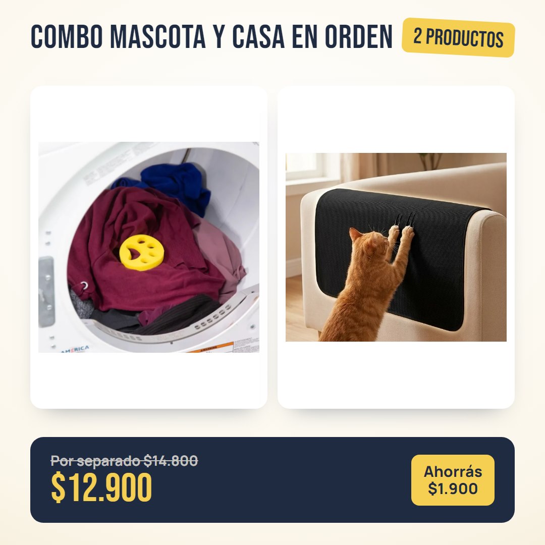 Combo Mascota y casa en orden: qué incluye y cuánto ahorrás