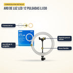 Aro de luz LED 12 pulgadas LJJ30: partes del producto en detalle