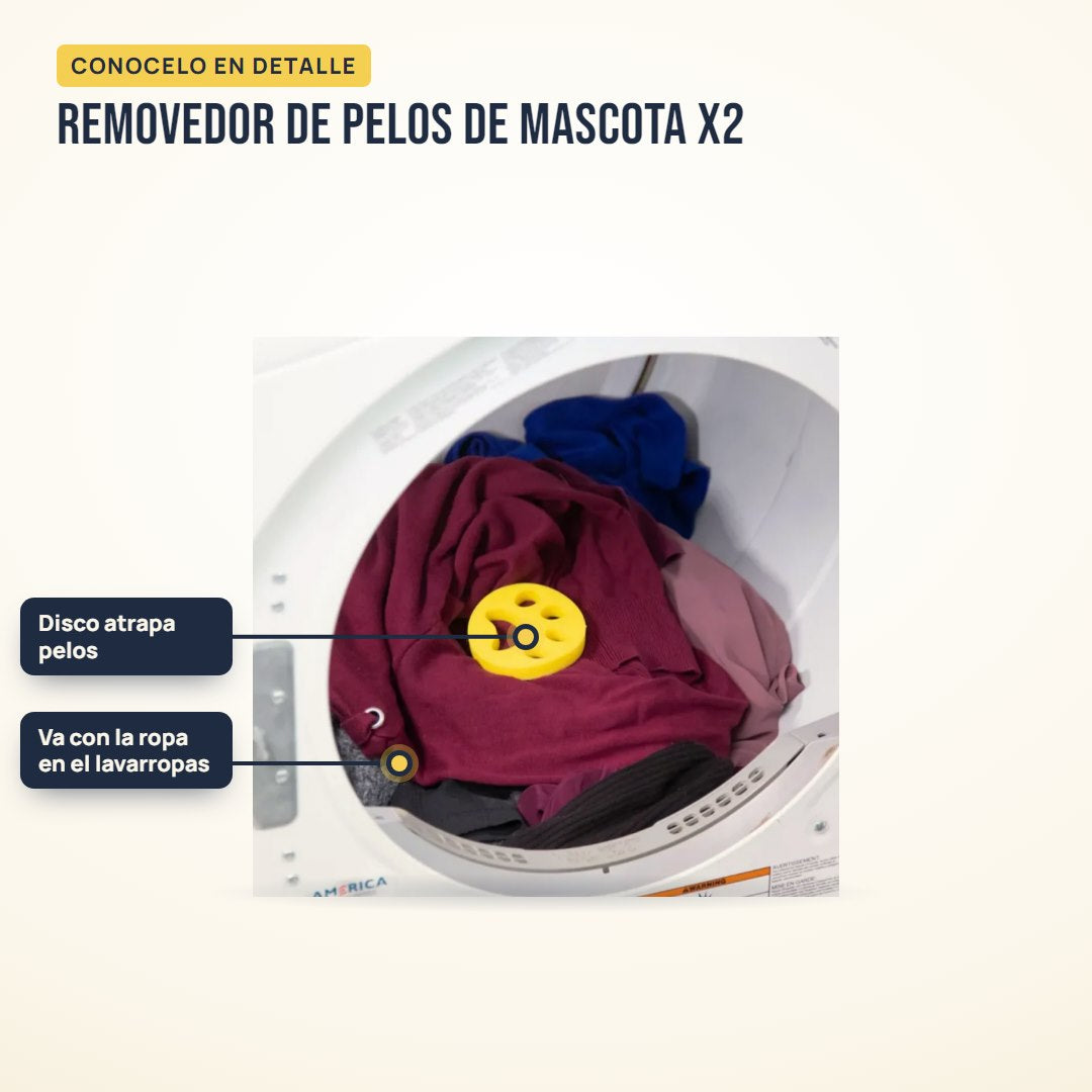 Removedor de pelos de mascota para lavarropas x2: partes del producto en detalle