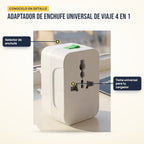 Adaptador de enchufe universal de viaje 4 en 1: partes del producto en detalle