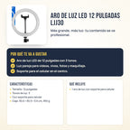 Aro de luz LED 12 pulgadas LJJ30: beneficios, características y qué incluye