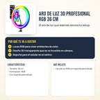 Aro de luz 3D profesional RGB 36 cm: beneficios, características y qué incluye