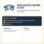 Cable auxiliar 3,5 mm Ibek AU-3503: beneficios, características y qué incluye