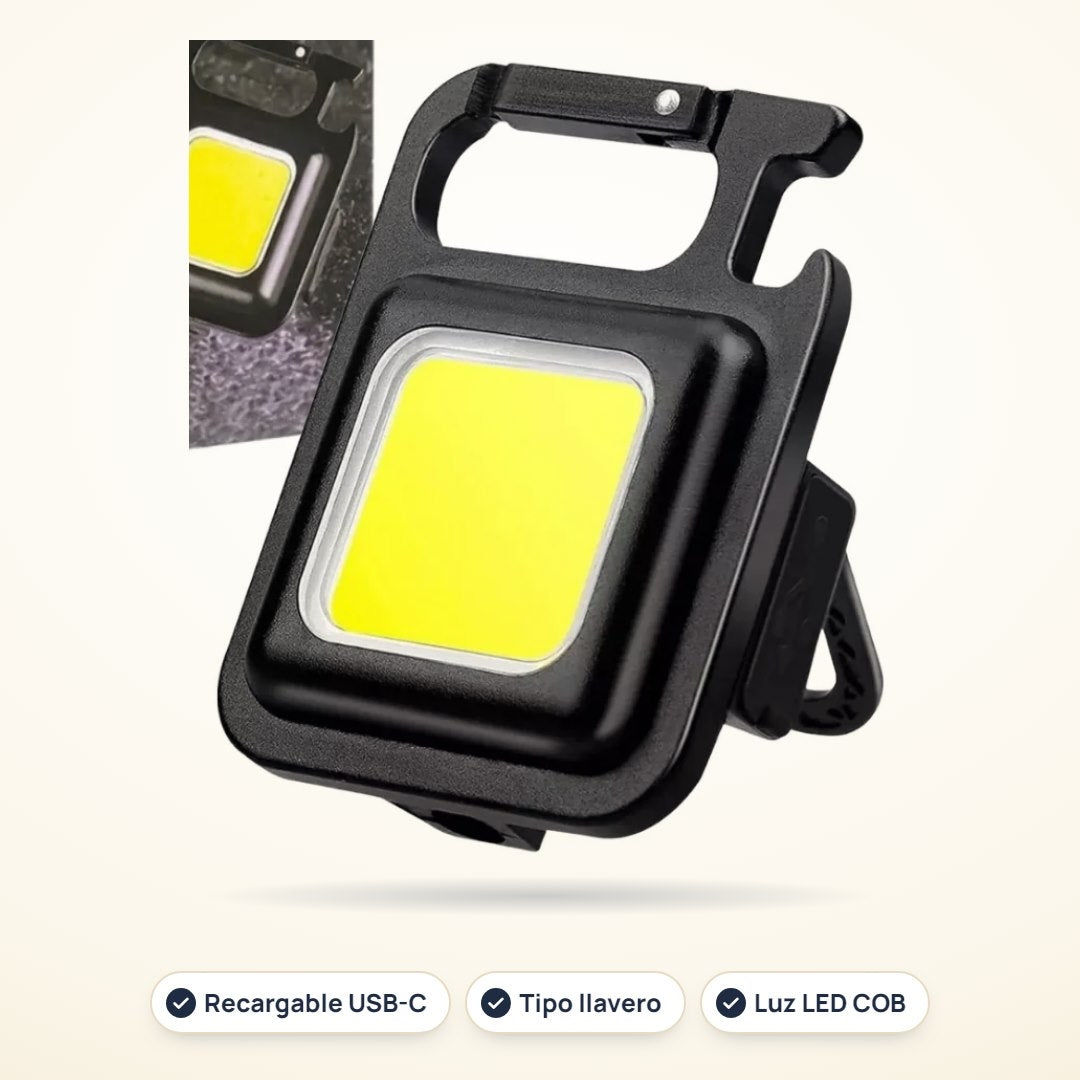 Llavero luz LED COB recargable USB-C