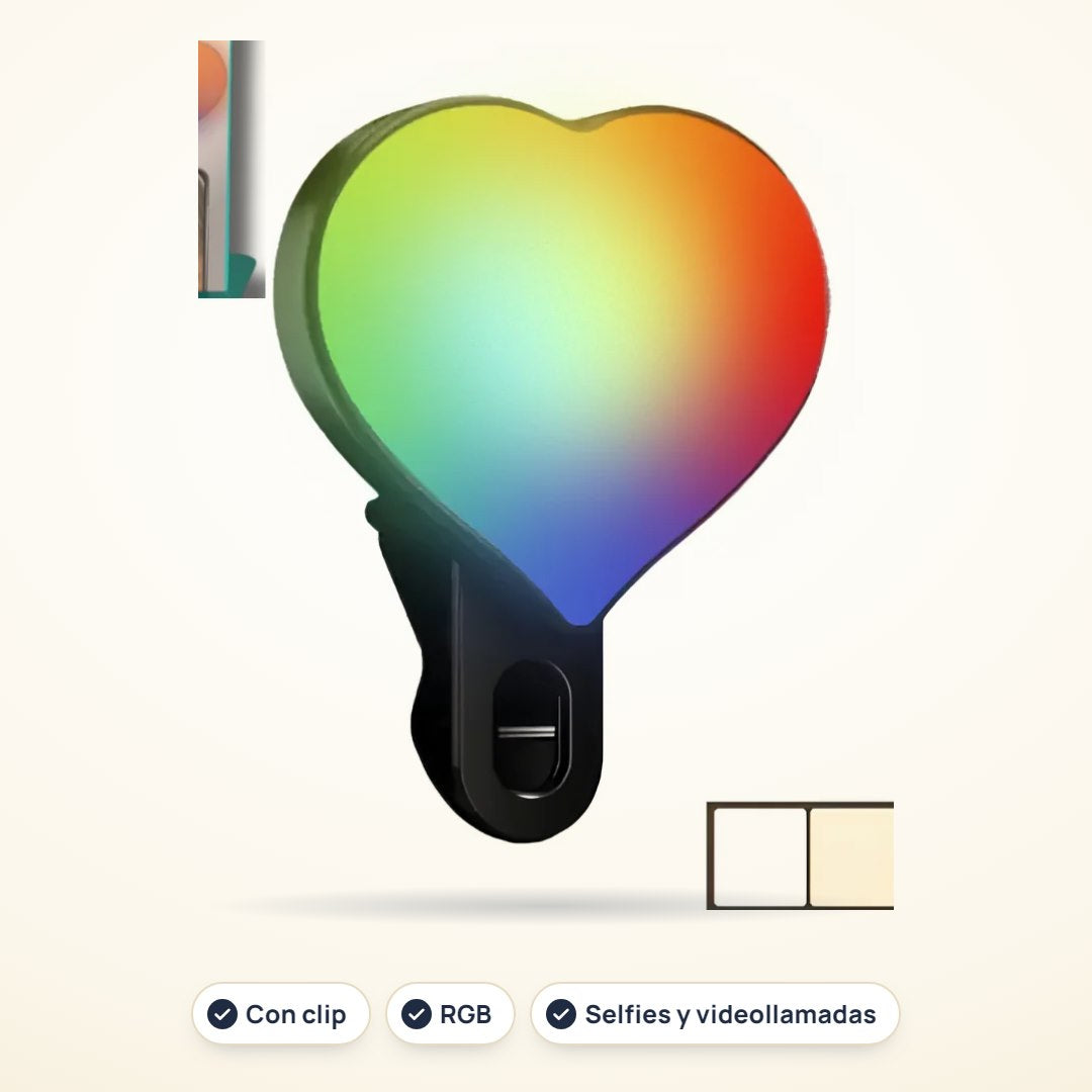 Luz para selfies con clip RGB de 3 tonos DY-04