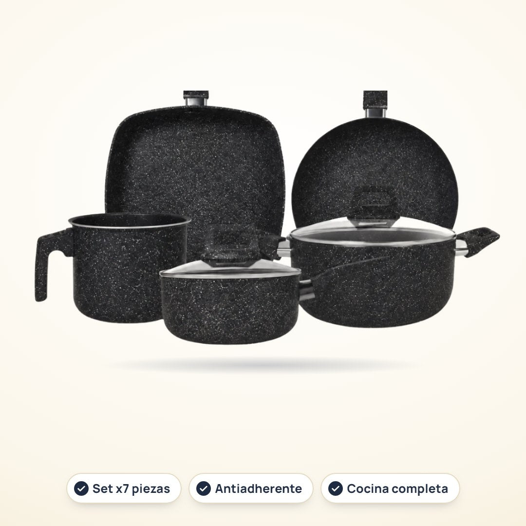 Set de ollas antiadherentes x7 piezas