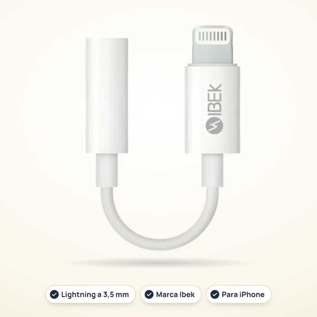 Adaptador Lightning a jack 3,5 mm Ibek IK-A001