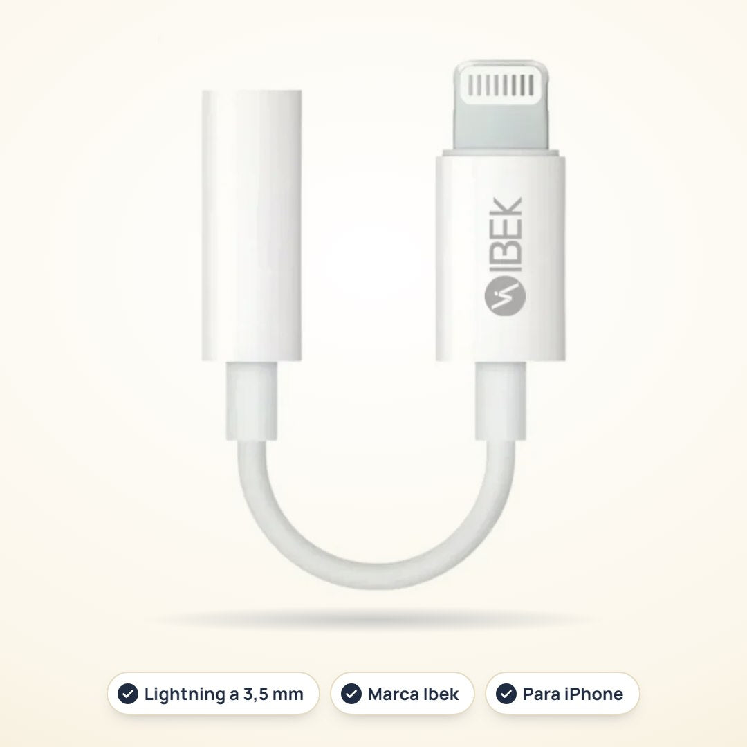 Adaptador Lightning a jack 3,5 mm Ibek IK-A001