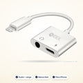 Adaptador Lightning a jack 3,5 mm y carga Ibek IK-A010