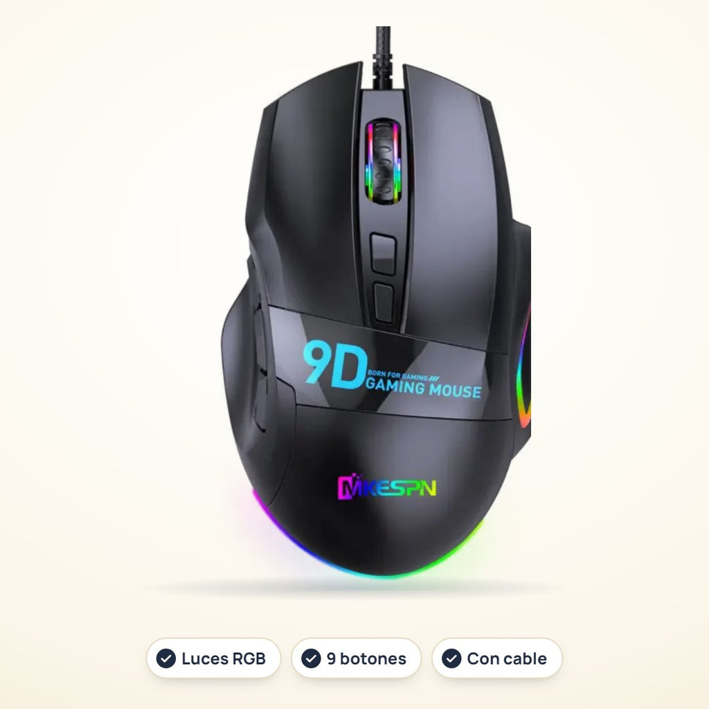 Mouse gamer RGB con cable G6 de 9 botones