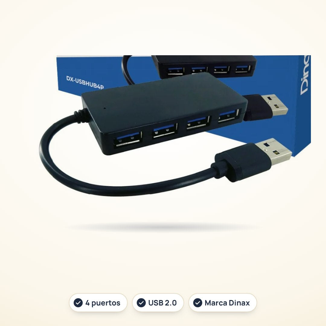 Incluido en el combo: Hub USB Dinax de 4 puertos