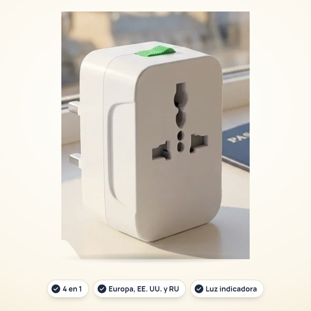 Adaptador de enchufe universal de viaje 4 en 1