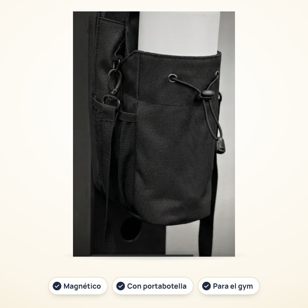 Bolso de gym magnético con portabotella
